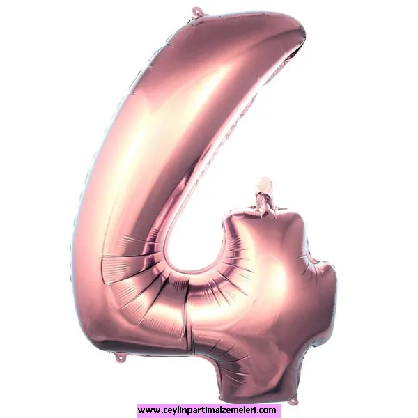 4 Rakam Rose Folyo Balon